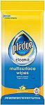 4-Pack Pledge Multi Surface Everyday Wipes Fresh Citrus, 25-Count $5.99