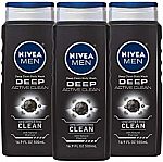 3-Pk NIVEA Men DEEP Active Clean Body Wash with Natural Charcoal $5.79 or Less