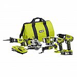 6-Tool Ryobi 18V ONE+ Ultimate Combo Kit w/ 2 Batteries/Charger $199