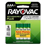 4-Count Rayovac Rechargeable AAA Batteries $5.45