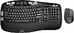 Logitech MK570 Comfort Wave Wireless Keyboard and Optical Mouse $37