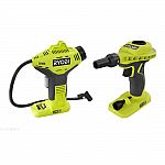 RYOBI 18V ONE+ Cordless Power Inflator and Cordless High Volume Power Inflator Combo (Tools Only) $34.97 and more