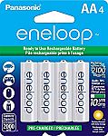 4-count Panasonic Eneloop AA 2100 Cycle Ni-MH Pre-Charged Rechargeable Batteries $8.92