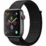 Apple Watch Series 4 (GPS + Cellular, 44mm, Space Gray Aluminum, Black Sport Loop) $359