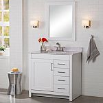 Home Decorators Westcourt 37in Bath Vanity White w/ Vanity Top $269 (Org $662)