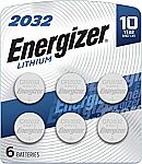 6-Count Energizer CR2032 3V Lithium Coin Batteries $5.10