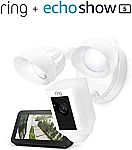 Ring Floodlight Camera (White) with Echo Show 5 $190 (44% Off)