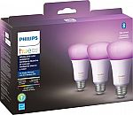 My Bestbuy Members: Philips Hue White & Color A19 Bluetooth LED Bulbs (3-Pk) $89.99