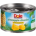 12-Pack 8oz Dole Pineapple Chunks in Juice $6