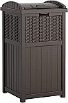 33-Gallon Suncast Hideaway Outdoor Trash Can w/ Lid (Brown) $39
