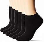 6-Pairs Hanes Women's ComfortBlend No Show Socks (Black) $4.30