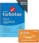 TurboTax 2020 Deluxe + State + $10 Amazon Gift Card $49.99