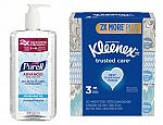 3-Count 144-Sheet Klenex Everyday Facial Tissues $2.75, Purell Advanced Hand Sanitizer 33.8oz $6.49