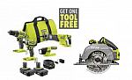 Ryobi ONE+ Li-ion Brushless Cordless 4-tool combo + 1 Free Tool $229 & More