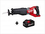 Milwaukee M18 Cordless Reciprocating Saw + XC 8.0Ah Battery $108