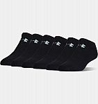 Under Armour 6-Pack UA No Show Cotton Socks $11 + Free Shipping