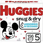 156-Ct Huggies Snug & Dry Baby Diapers (Size 5) $22.30