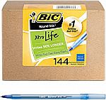 Bic Round Stic Xtra Life Ballpoint Pen, 1.0mm, 144-Ct $5.60, 320-Ct Pencils $30