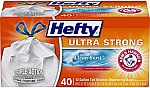 2 x 40ct Hefty Ultra Strong 13-gallon Tall Kitchen Trash Bags $8.28