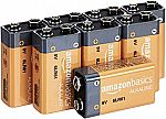 8-Pack AmazonBasics 9 Volt Everyday Alkaline Batteries $9