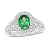 Oval Lab-Created Emerald and White Sapphire Ring $20