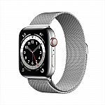 Apple Watch 6 GPS + Cellular, 44mm Stainless Steel w/Milanese Loop $599.22
