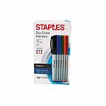 12-Pack Staples Remarx Dry Erase Markers (Fine Point) $3.15 and more