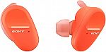 Sony WF-SP800N Truly Wireless Sports In-Ear Noise Canceling Headphones with Mic (Black/Blue/Orange) $128