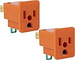 (Back) 2-Pack GE Polarized Grounding Turn 2 3-Prong, Indoor only, outlet adapter $1.27