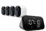 Arlo  Pro 3 4-Camera Indoor/Outdoor Wire-Free Security Camera System +  Lenovo Smart Clock. $499.99