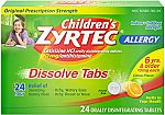 24-Ct Children's Zyrtec 24 HR Dissolving Allergy Tablets $4.29