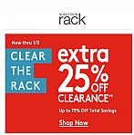 extra 25% off clearance items