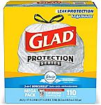 110 Glad Tall Kitchen 13 Gallon Drawstring Trash Bags $7.73