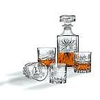 5-pc Starburst Clear Crystal Decanter and Whiskey Set $16.98 & More