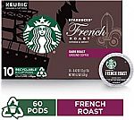 60-Count Starbucks French Roast Dark Roast Single Cup Coffee $20