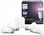 Philips Hue White and Color Ambiance A19 60W Equivalent LED Smart Bulb Starter Kit $116.42
