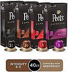 40-count Peet's Coffee Espresso Capsules Variety Pack $11.75