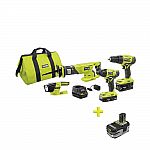 RYOBI 18V ONE+ Promotion: 4-Tool Combo Kit + Bonus 4.0Ah Battery $199 & More