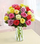 Two dozen mixed roses with vase $30 shipped