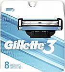 8-count Gillette 3 Men's Razor Blade Refills $9 (Org $17) & More