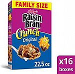 16-Pack Kellogg's Raisin Bran Crunch Breakfast Cereal, Original, 22.5 Oz $25 + FS