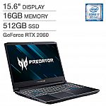 Acer Predator Helios 300 Gaming Laptop ( i7-9750H 16GB 512GB SSD RTX 2060) $1200
