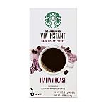 8-Count Starbucks VIA Instant Italian Roast Dark Roast Coffee $3.45