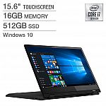 Lenovo Flex 15 2in1 Touchscreen Laptop (i7-10510U 16GB, 512GB SSD, GeForce MX230, 1080p) $749.99