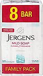 8-Count 3.5oz Jergens Mild Bar Soap $2.50