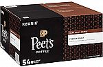 54ct Peet's Coffee French Roast, Dark Roast, Single Serve K-Cup Coffee Pods $12