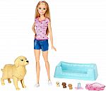 Barbie Newborn Pups Doll & Pets (Various Styles) $8.50