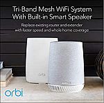 NETGEAR Orbi Voice Whole Home Mesh WiFi System with Amazon Alexa and Harman Kardon speaker built in (RBK50V) $199.99