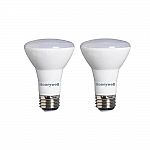 2-Pack Honeywell 45W Equivalent R20 Dimmable LED Light Bulbs, Warm White $5 + Free Shipping