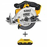 Dewalt - 6-1/2 in. 20-Volt MAX Lithium-Ion Cordless Circular Saw with Bonus Compact Battery Pack 3.0 Ah $119 